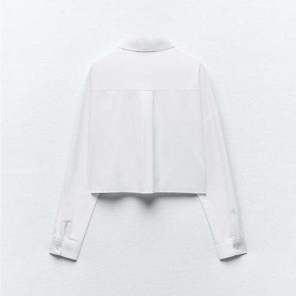 Zara EUC Cropped Button Down Studs Front Pockets Top Size XS - Picture 2 of 12